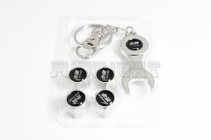 Mugen Power Valve Stem Caps With Wrench Keychain