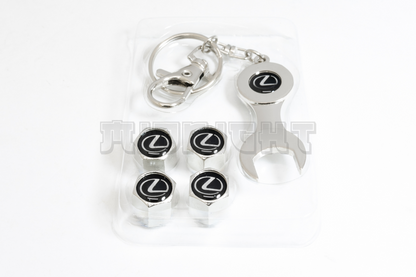Lexus Valve Stem Caps With Wrench Keychain