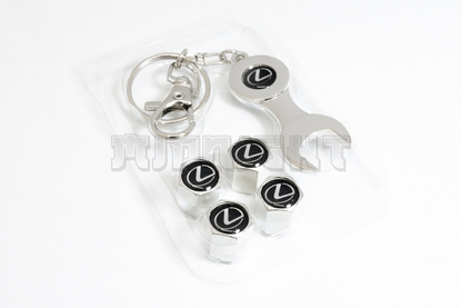 Lexus Valve Stem Caps With Wrench Keychain
