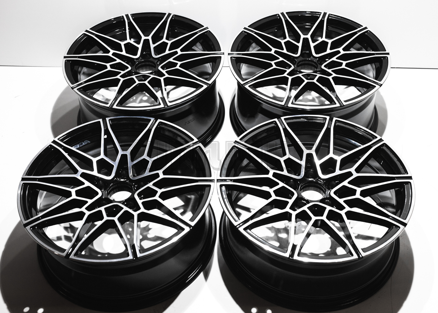 19" Gloss Black Machined M Sport Style Wheels For BMW (5x120) Staggered Set 19x8/9.0