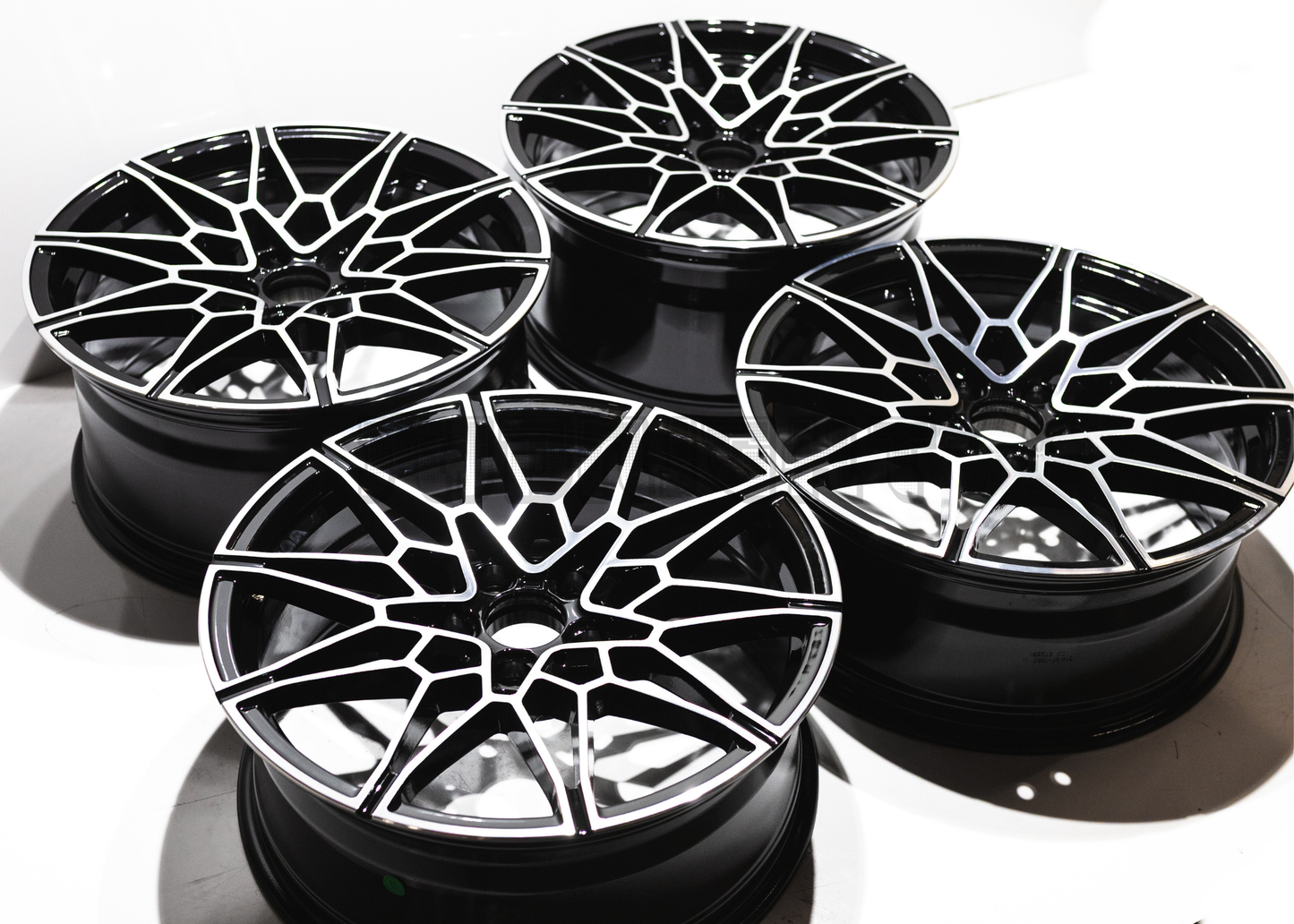 19" Gloss Black Machined M Sport Style Wheels For BMW (5x120) Staggered Set 19x8/9.0