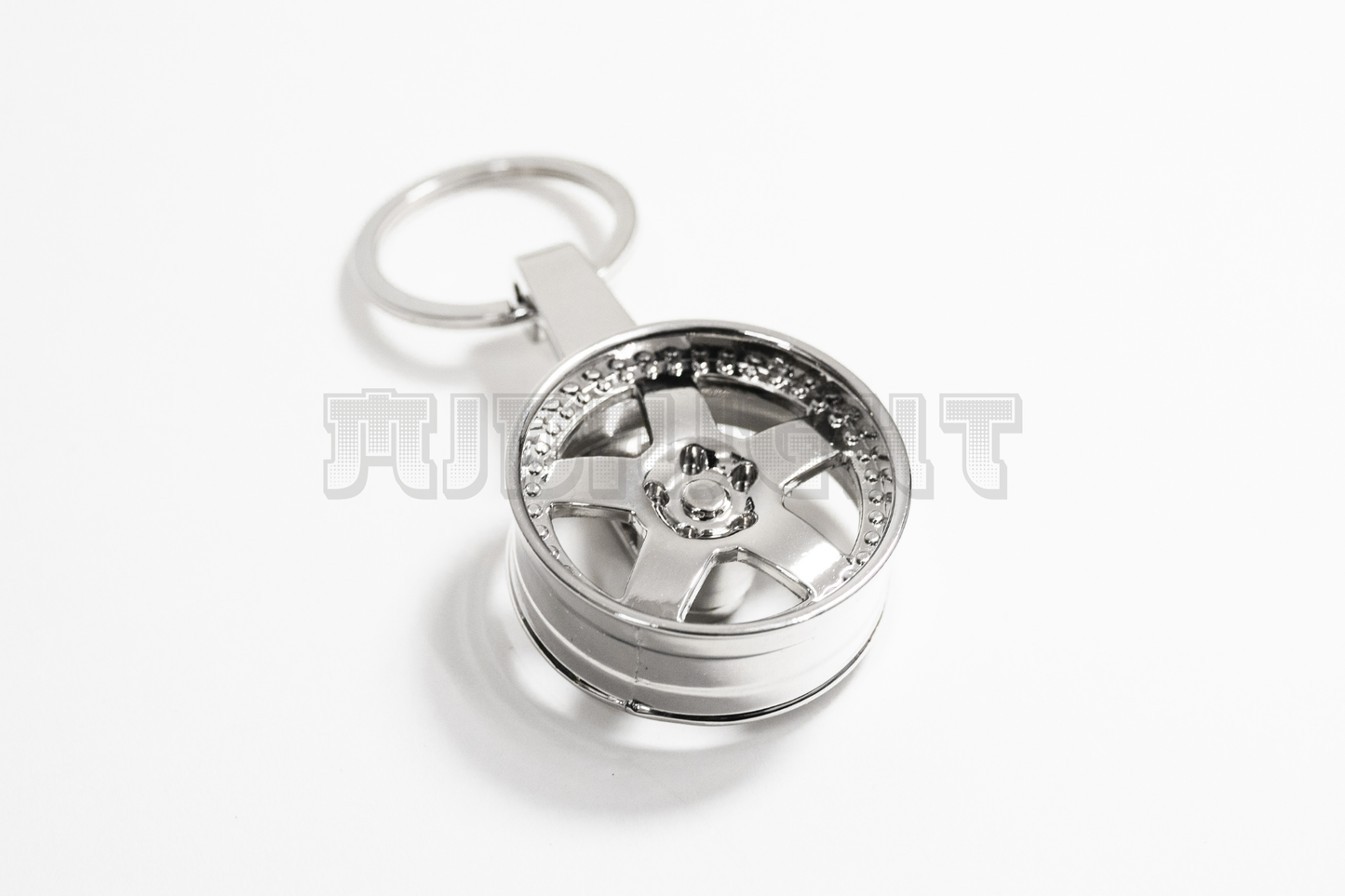 Chrome 3-Piece Wheel Keychain