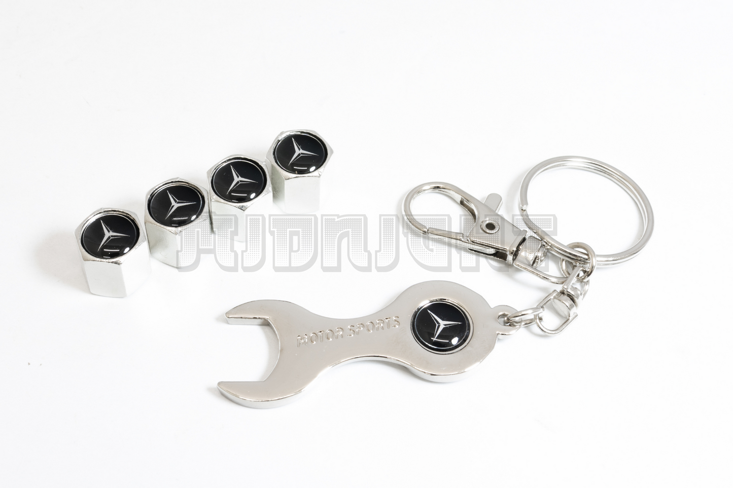 Mercedes Benz Valve Stem Caps With Wrench Keychain