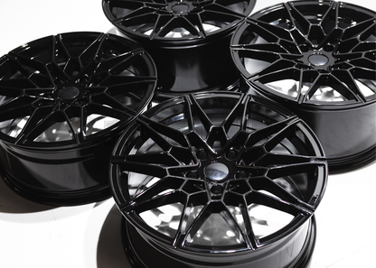 18" Gloss Black M Sport Style Wheels For BMW (5x120) Staggered Set 18x8/9.0