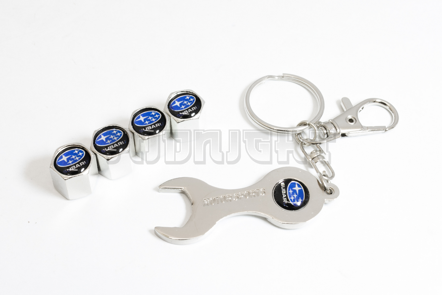 Subaru Valve Stem Caps With Wrench Keychain