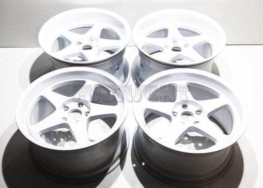 18" White AVID1 AV41 Style Wheels (5x114.3) Staggered Set 18x9.5/10.5