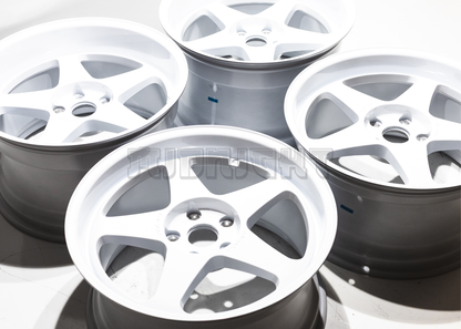 18" White AVID1 AV41 Style Wheels (5x114.3) Staggered Set 18x9.5/10.5