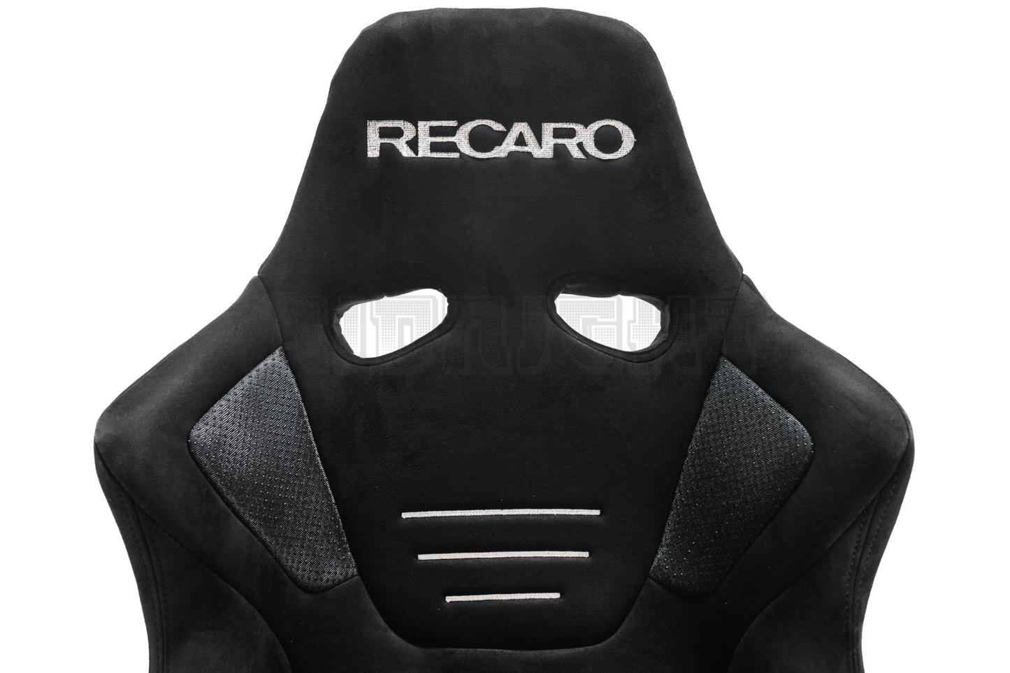 Recaro SR7 Style Black Suede Alcantara Stitch Reclinable Bucket Seat
