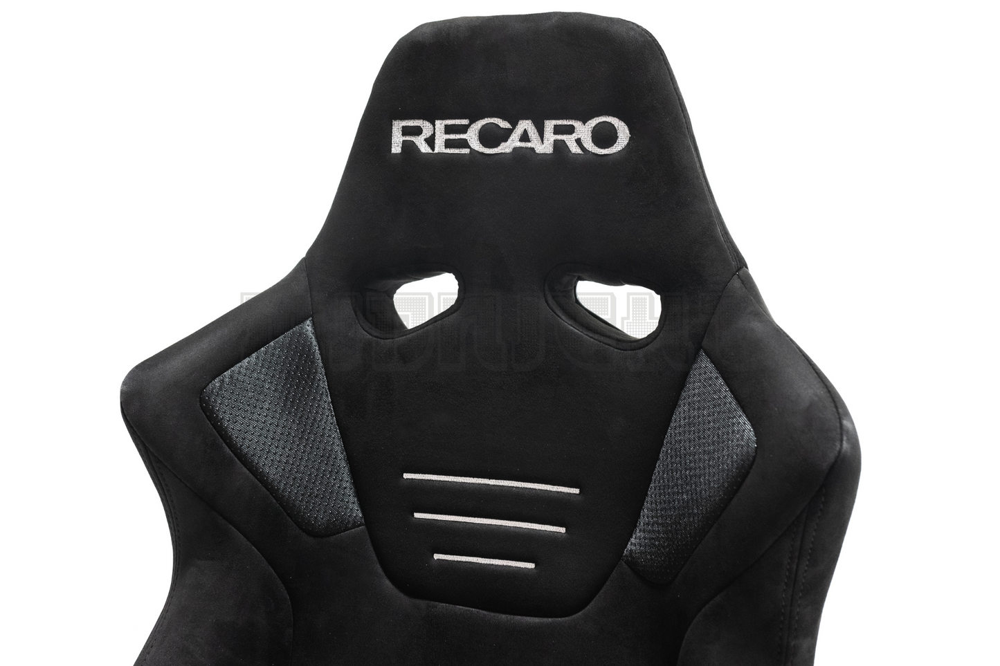 Recaro SR7 Style Black Suede Alcantara Stitch Reclinable Bucket Seat