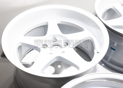 18" White AVID1 AV41 Style Wheels (5x114.3) Staggered Set 18x9.5/10.5