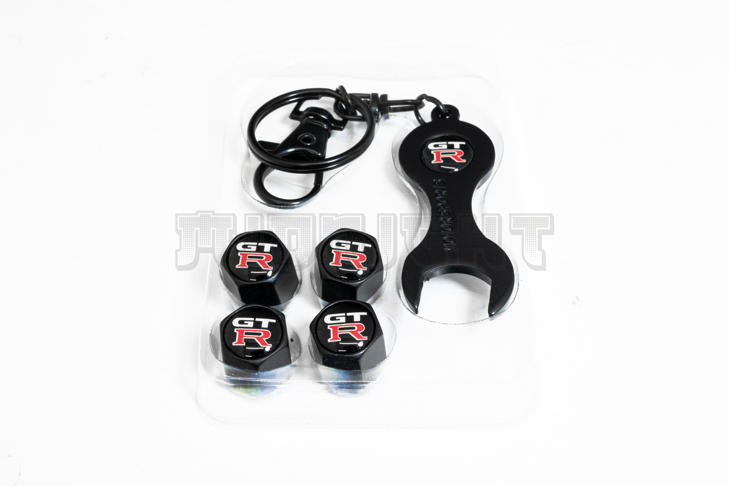 Nissan GT-R Valve Stem Caps With Wrench Keychain