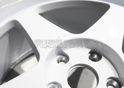 18" White AVID1 AV41 Style Wheels (5x114.3) Staggered Set 18x9.5/10.5