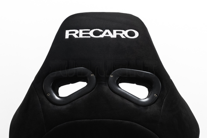 Recaro SR7 Style Black Suede Alcantara Stitch Reclinable Bucket Seat