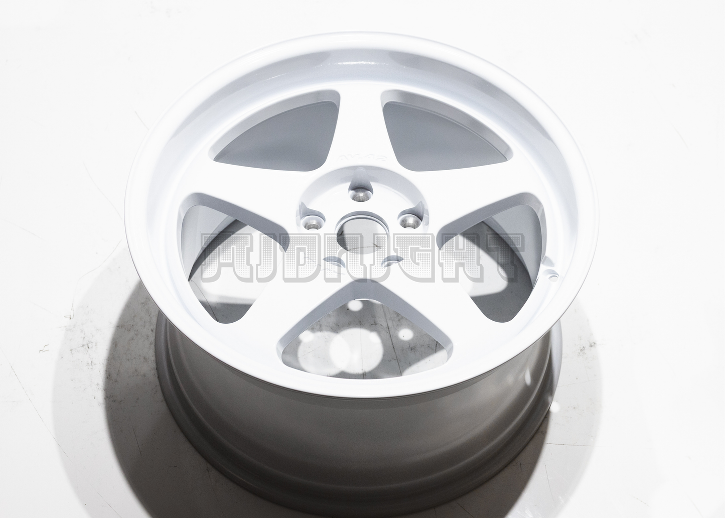 18" White AVID1 AV41 Style Wheels (5x114.3) Staggered Set 18x9.5/10.5