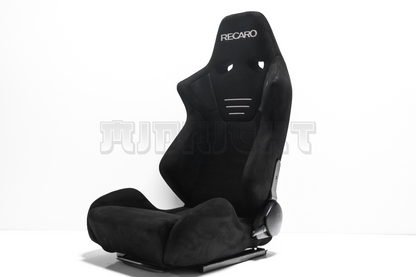 Recaro SR7 Style Black Suede Alcantara Stitch Reclinable Bucket Seat