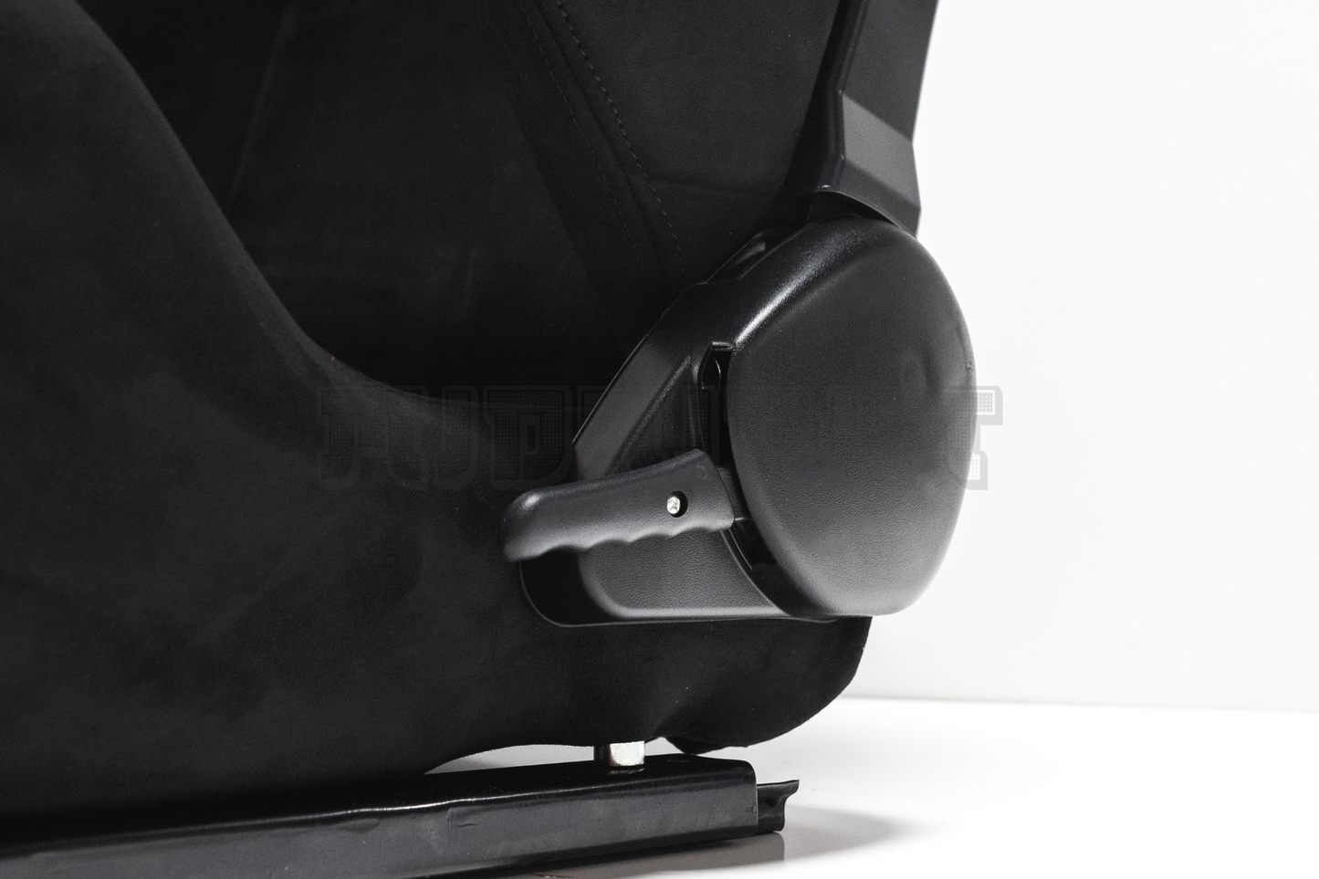 Recaro SR7 Style Black Suede Alcantara Stitch Reclinable Bucket Seat