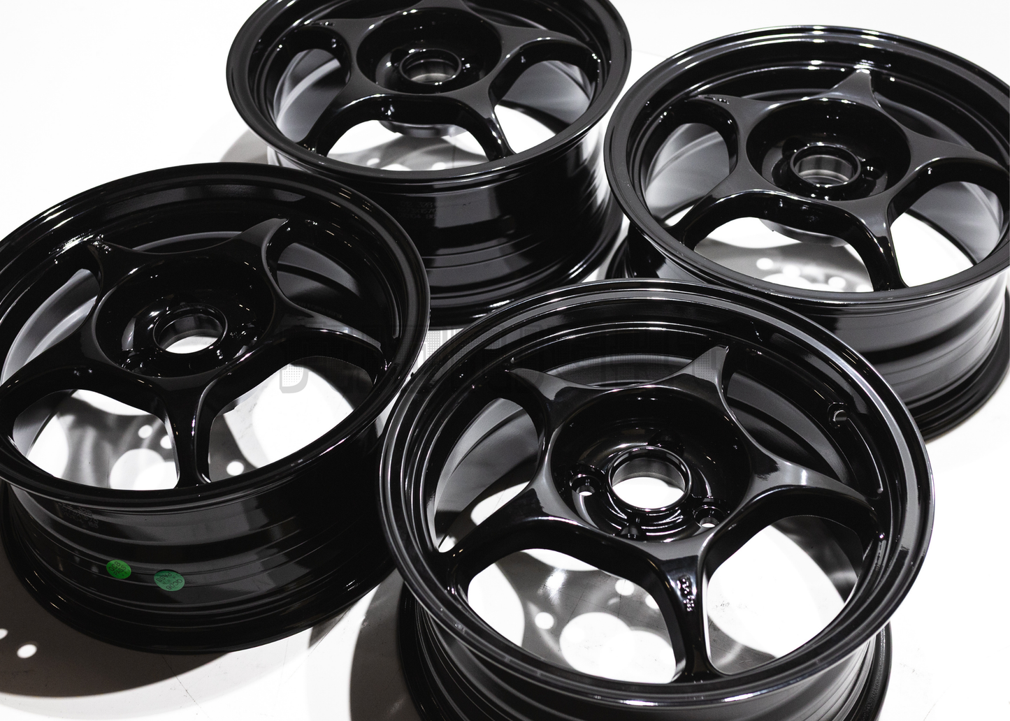 15" Gloss Black 5 Spoke JDM Wheels (4x100) Squared Set