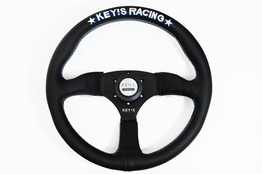 KEY'S RACING Semi-Deep Semicone Type Style Leather 340mm Steering Wheel