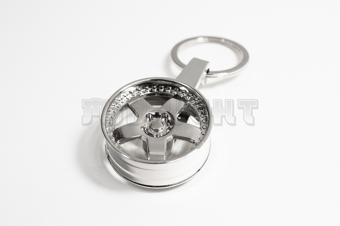 Chrome 3-Piece Wheel Keychain