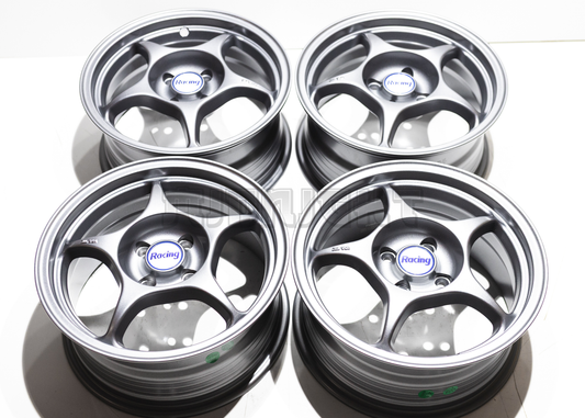 15" Matte Gunmetal 5 Spoke JDM Wheels (4x100) Squared Set