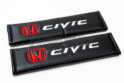 Honda Civic Carbon Fiber Style Seat Belt Strap Covers