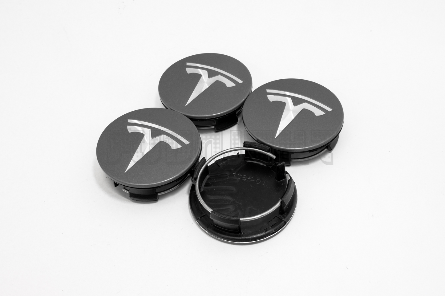 Set Of Four Tesla Gunmetal Gray Center Hub Caps