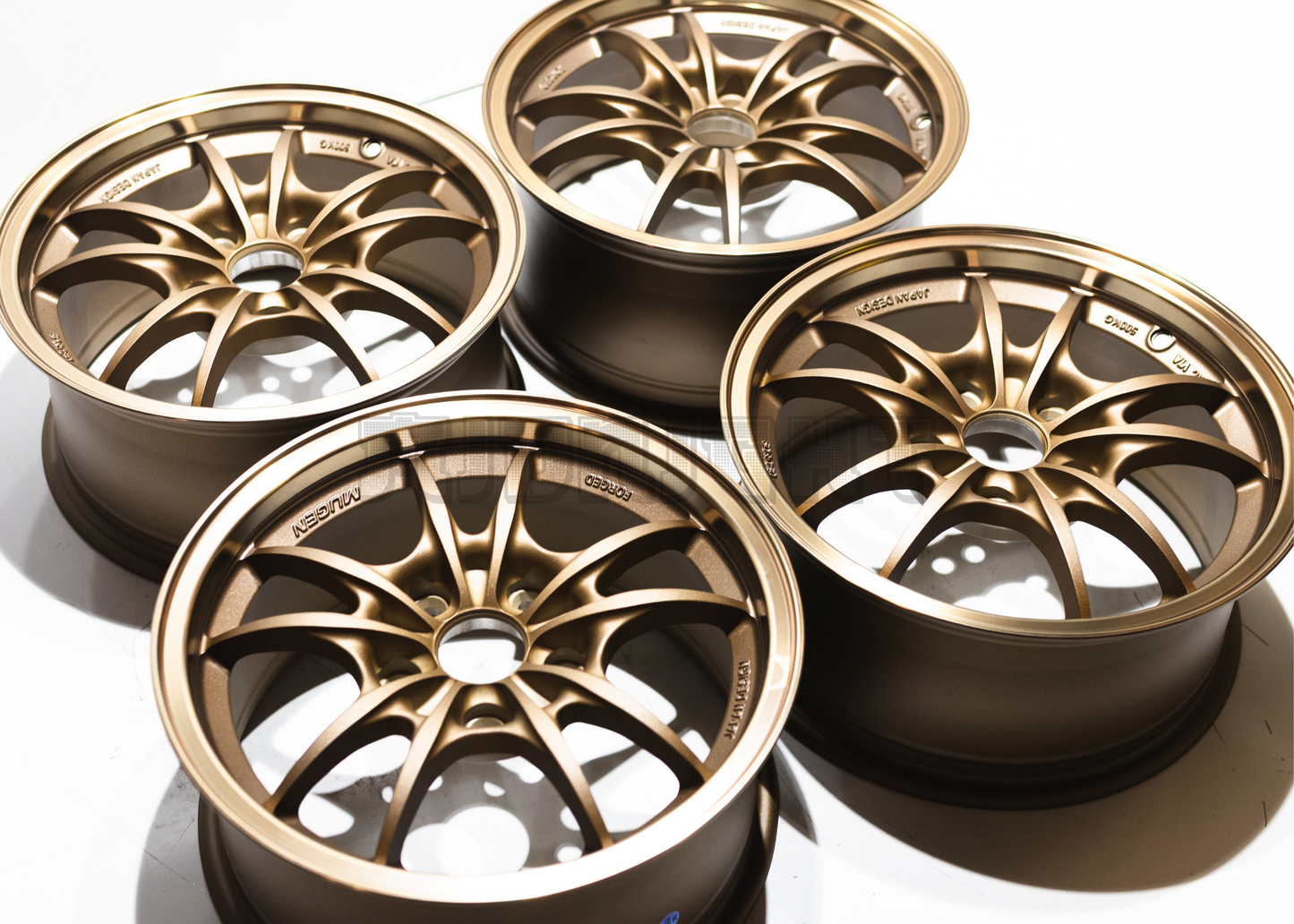 15" Bronze Mugen MF10 Style Wheels (5x114.3) Square Set