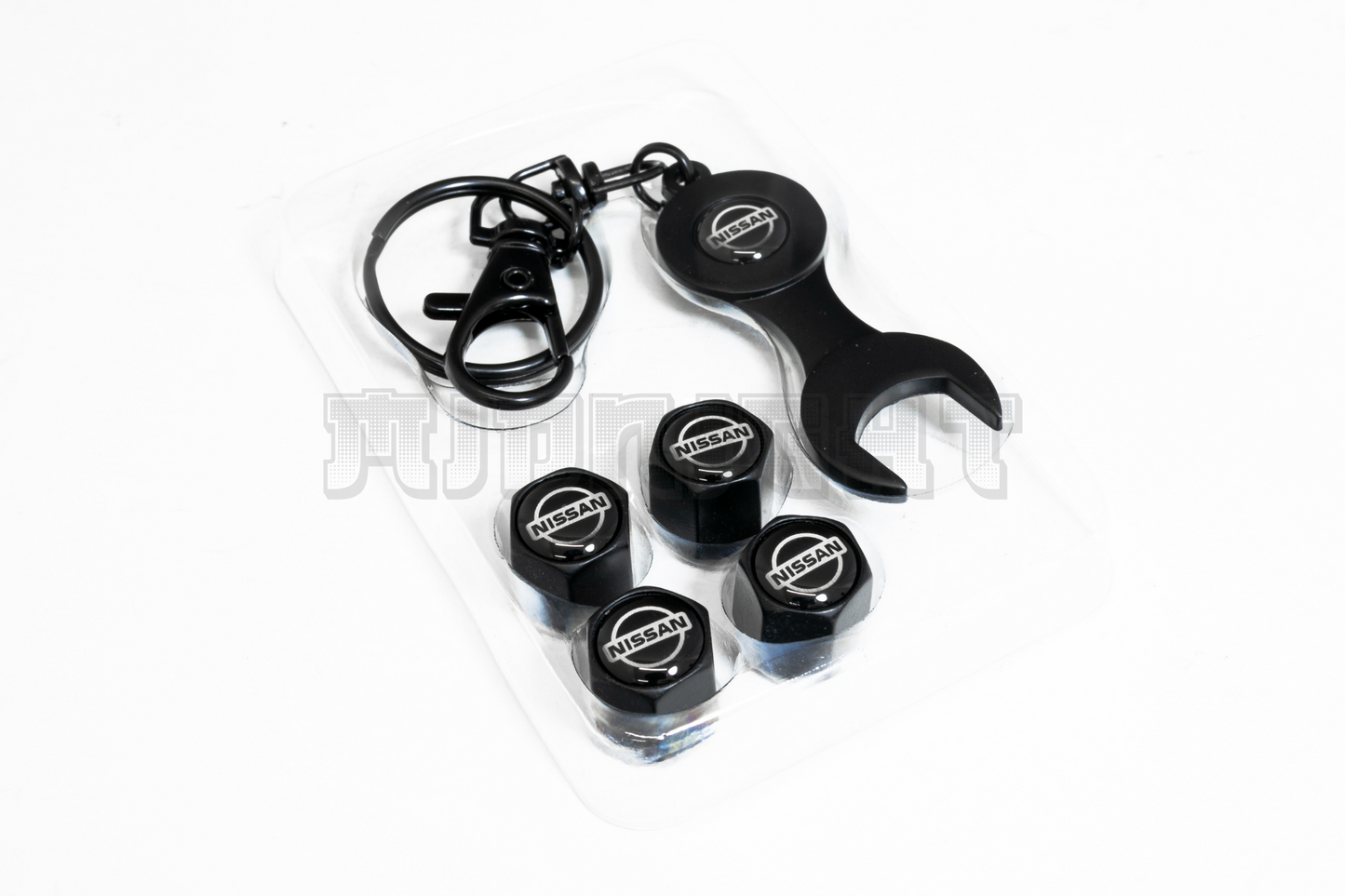 Nissan Valve Stem Caps With Wrench Keychain