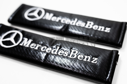 Mercedes Benz Carbon Fiber Style Seat Belt Strap Covers