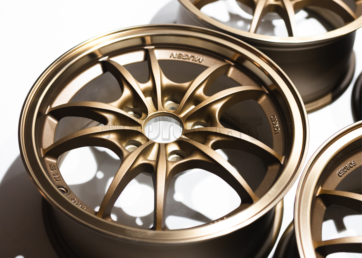 15" Bronze Mugen MF10 Style Wheels (5x114.3) Square Set