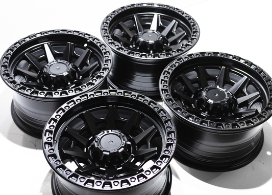 16" Matte Black Rhino Style Wheels (5x139.7) Square Set