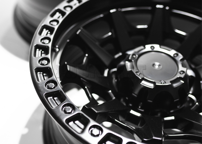 16" Matte Black Rhino Style Wheels (5x139.7) Square Set