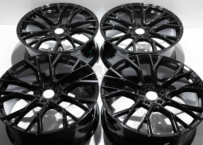 22" Gloss Black M Sport Style Wheels For BMW (5x120) Staggered Set 22x9.5/10.5