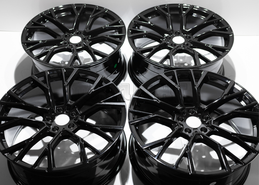 22" Gloss Black M Sport Style Wheels For BMW (5x120) Staggered Set 22x9.5/10.5