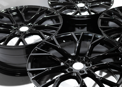 22" Gloss Black M Sport Style Wheels For BMW (5x120) Staggered Set 22x9.5/10.5