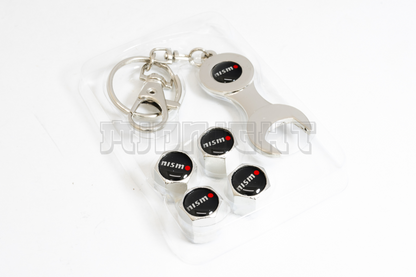 Nissan Nismo Valve Stem Caps With Wrench Keychain