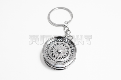 Chrome BBS Style Wheel Keychain