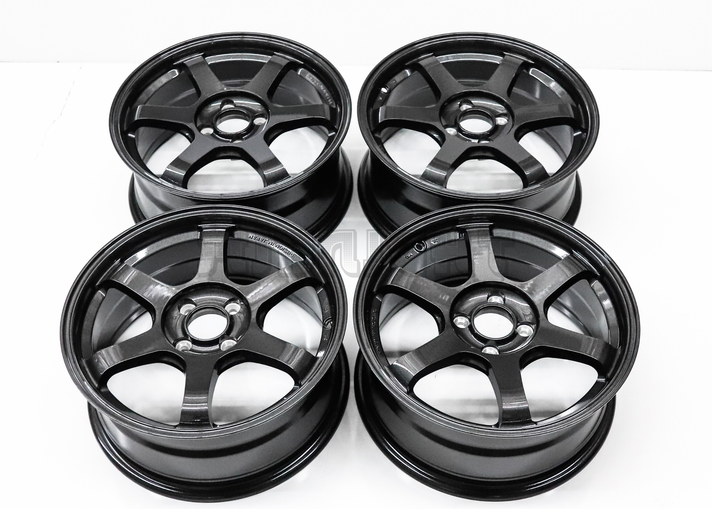 16" Gunmetal Wheels TE37 Style (4x100) Squared Set