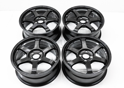 16" Gunmetal Wheels TE37 Style (4x100) Squared Set