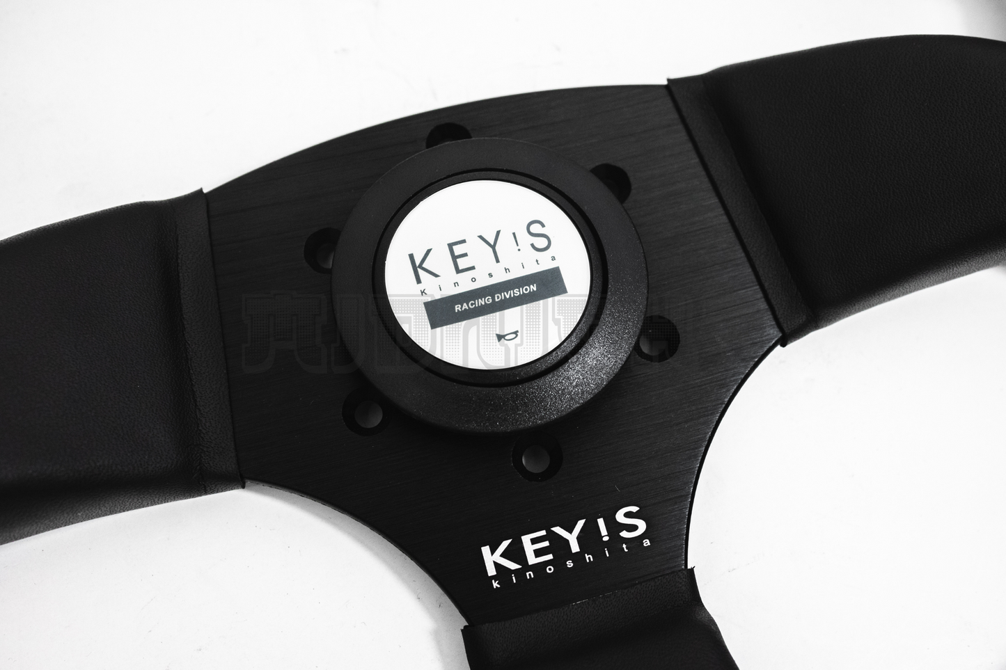 KEY'S RACING D-Shape Semi-Deep Style 340mm Leather Steering Wheel