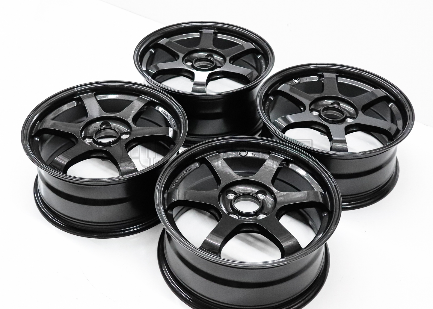 16" Gunmetal Wheels TE37 Style (4x100) Squared Set