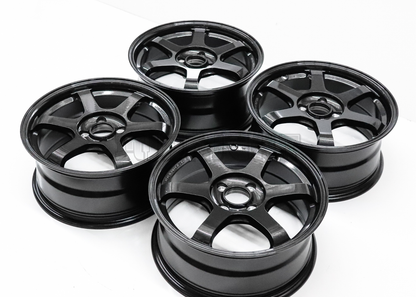 16" Gunmetal Wheels TE37 Style (4x100) Squared Set