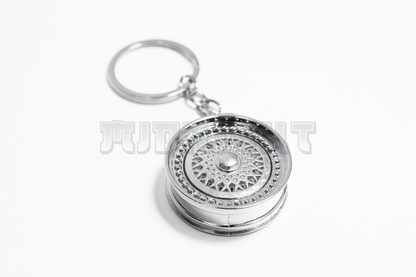 Chrome BBS Style Wheel Keychain