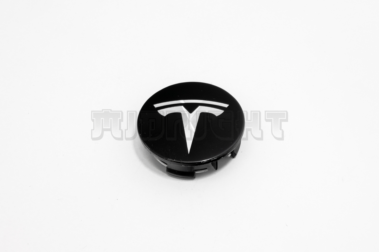 Set Of Four Tesla Black & Silver Center Hub Caps