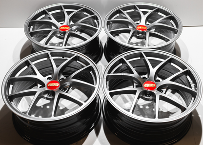18" Gunmetal BBS RIA Style Wheels (5x114.3) Square Set