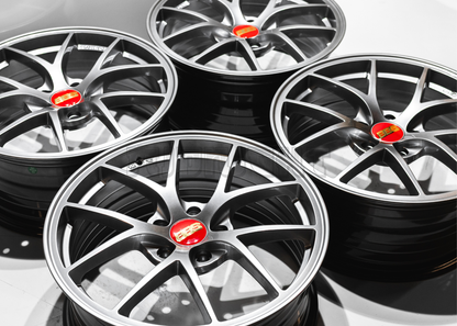 18" Gunmetal BBS RIA Style Wheels (5x114.3) Square Set