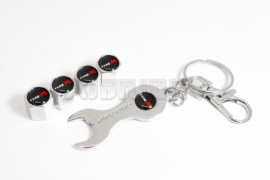 Honda Type R Valve Stem Caps With Wrench Keychain