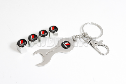 Toyota TRD Valve Stem Caps With Wrench Keychain