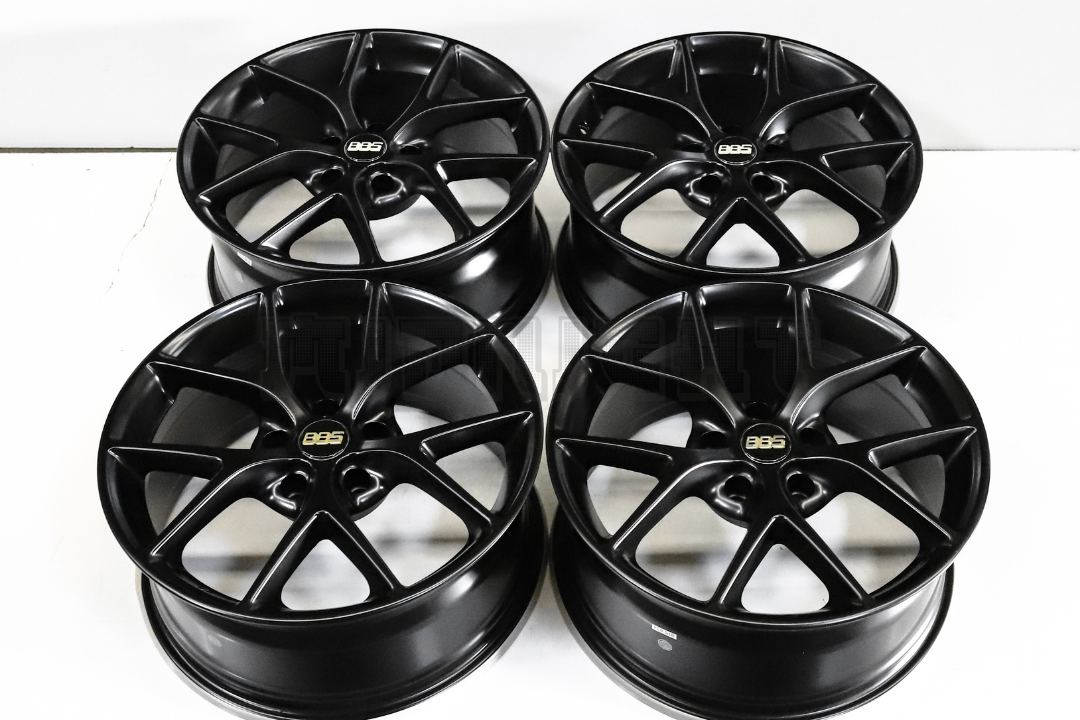 18" Satin Black BBS SR Style Wheels Square Set (5x120) 18x8.0