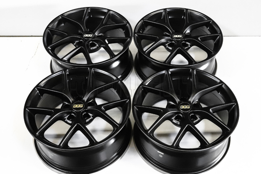 18" Satin Black BBS SR Style Wheels Square Set (5x120) 18x8.0